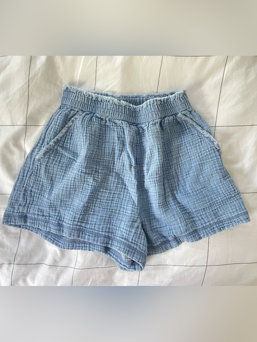 Aerie Gauzy High Waisted Short In Blue - Picture 2 of 5